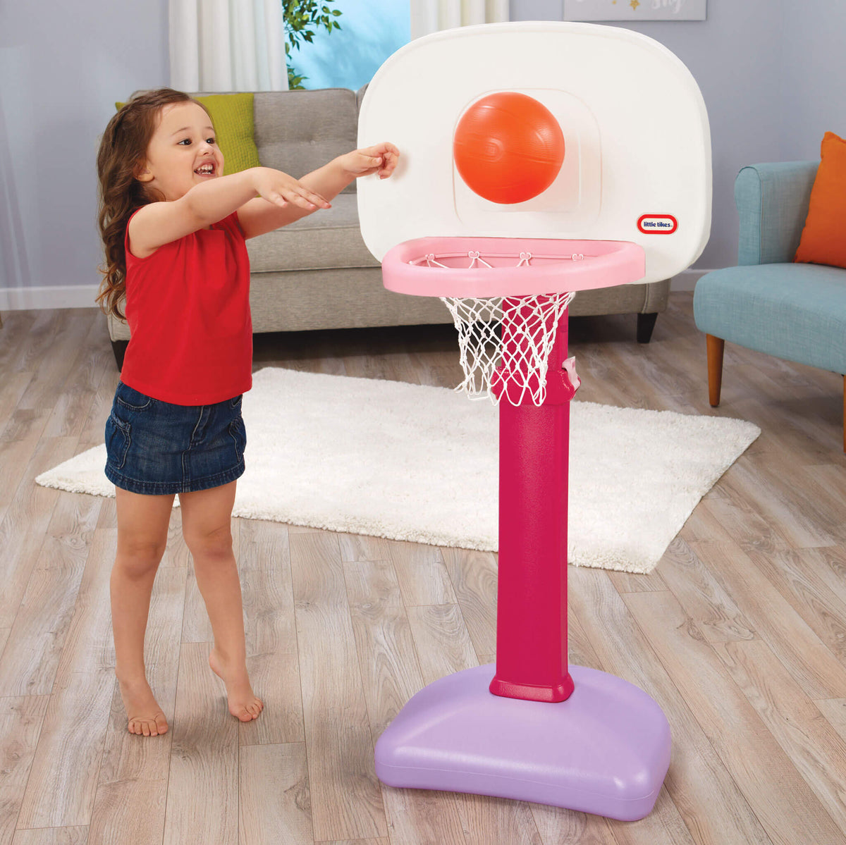 TotSports™ Easy Score™ Pink Basketball Set with 3 Basketballs