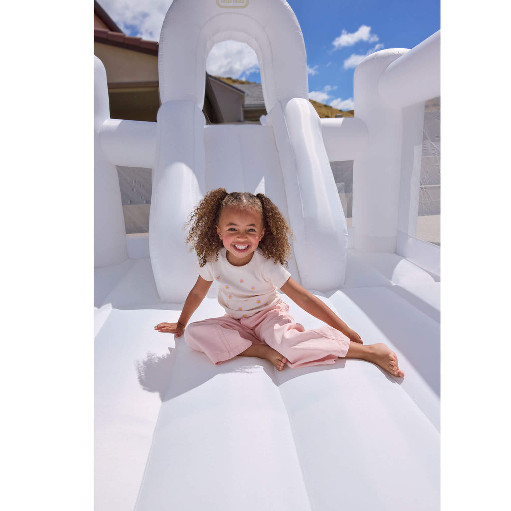 Cloud Collection™ Jump 'n Double Slide Bouncer – White